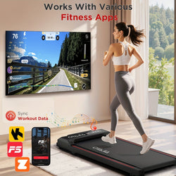 Upgraded Large-Size Home Walking Treadmill with Built-in Music & Multi-Function LED