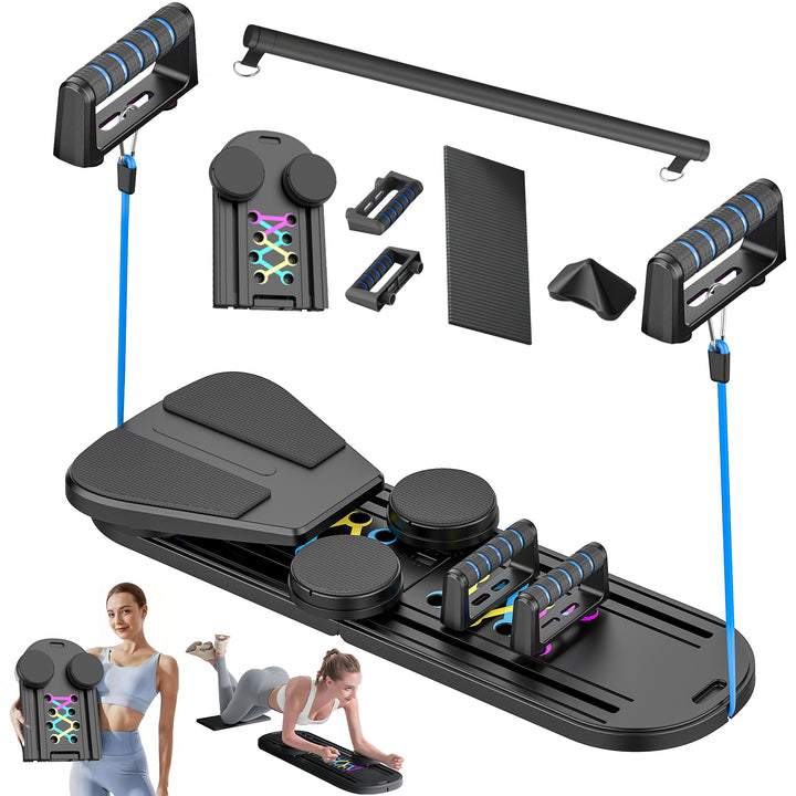 6-in-1 Pilates Board Set with Counter, Multifunctional Home Workout Kit with Accurate Rep Tracking, Portable & Foldable Body Toning Equipment