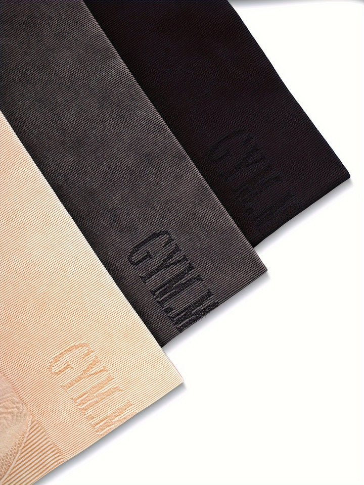 3PCS Womens Hiden Scrunch Sand Wash Print Yoga Pants - Stretchy, Seamless Leggings For Fitness, Running