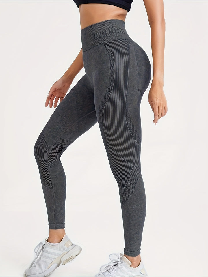 3PCS Womens Hiden Scrunch Sand Wash Print Yoga Pants - Stretchy, Seamless Leggings For Fitness, Running