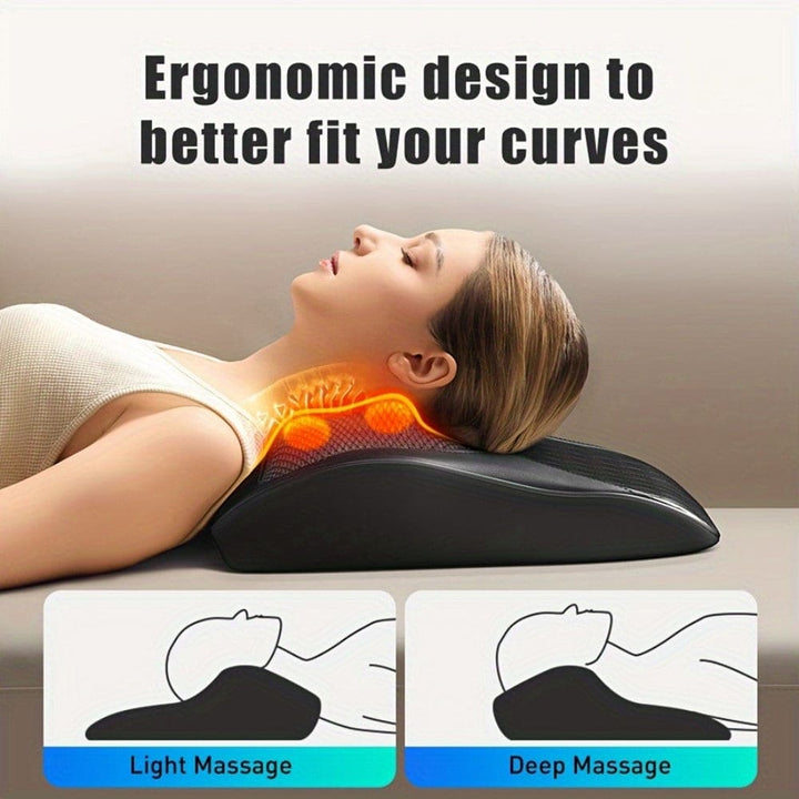 Hands-Free Cordless 3D Kneading Pillow with Heat -Portable Neck & Shoulder Massager for Back, Leg Pain Relief - Ideal Gift for Men & Women, Father's Day/Mother's Day Gifts, USB Powered, Speed Control