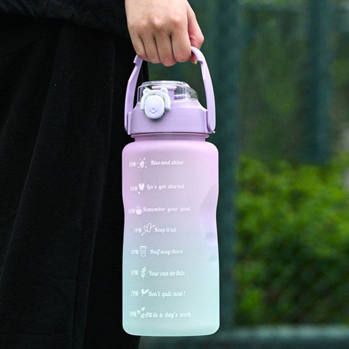 1500ml Gradient Color Sports Water Bottle, Frosted PET Material with Pop Cap and Straw, Large Capacity, Ideal for Gym, Sports, and Daily Hydration - Includes Random Stickers