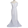 Women Slash Neck Short Sleeve Pearl maxi sexy  Dress