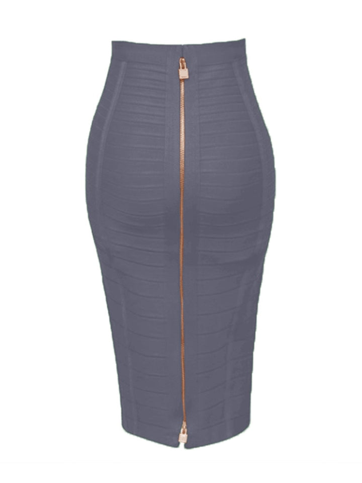 Solid zipper sexy bandage skirt, Elastic bodycon, ladies pencil skirt