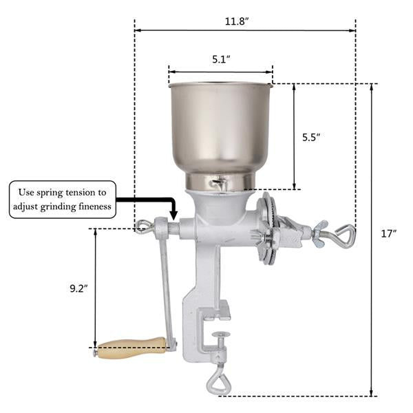 Cranking Hand held Silver Grain Grinder